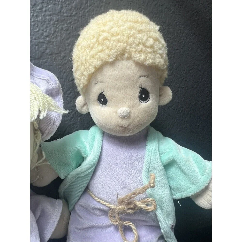 Precious Moments Tender Tails 1999 Mary Joseph Jesus  Nativity  Scene Plush Set